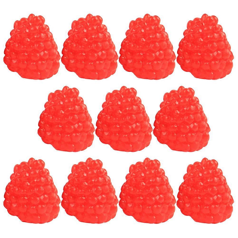 Artificial Raspberry Model Fruit Model for Decor 18Pcs Realistic Red PVC Decoration