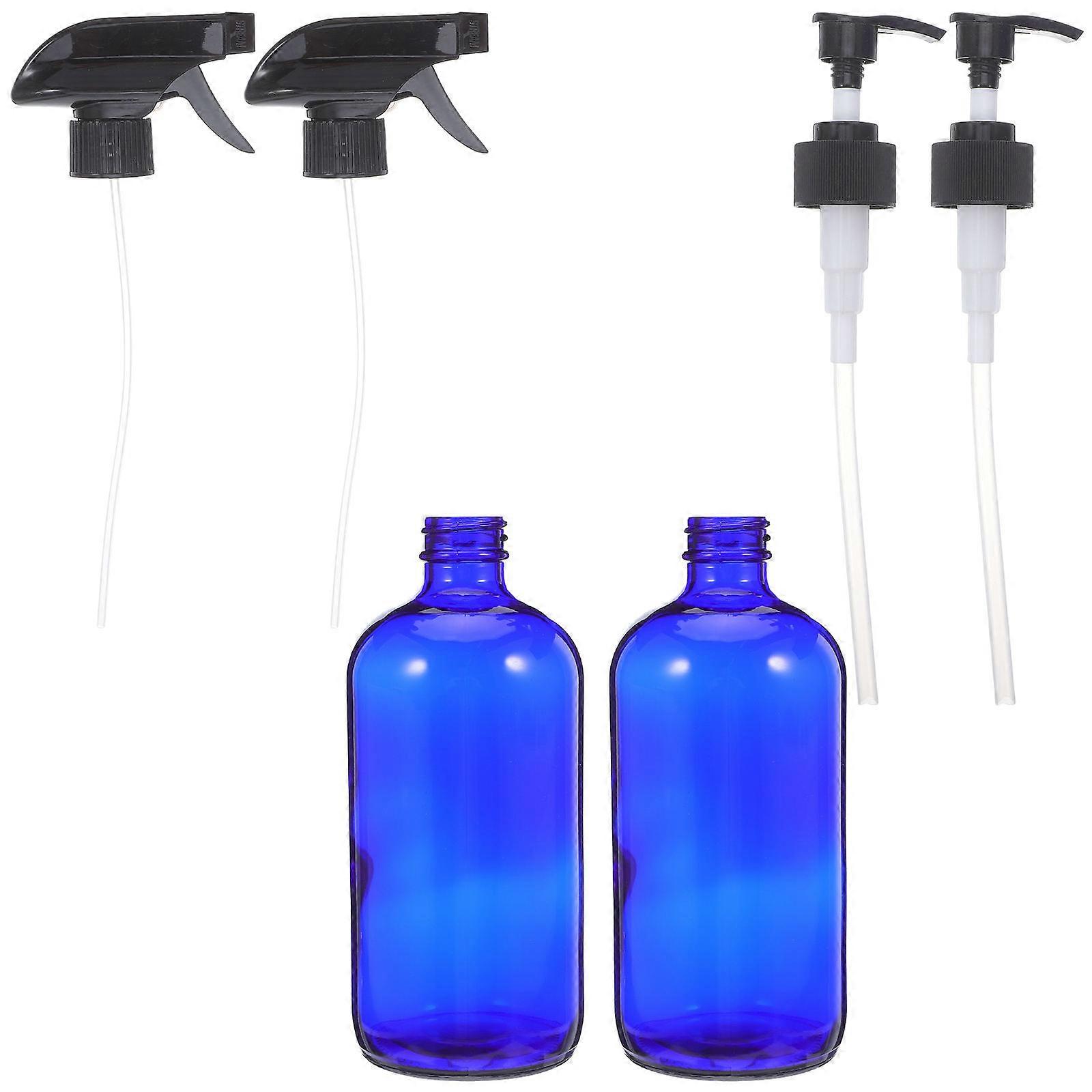 Reusable Bottle Spray Bottle for Storage Use 1Set Blue Glass Sprayer