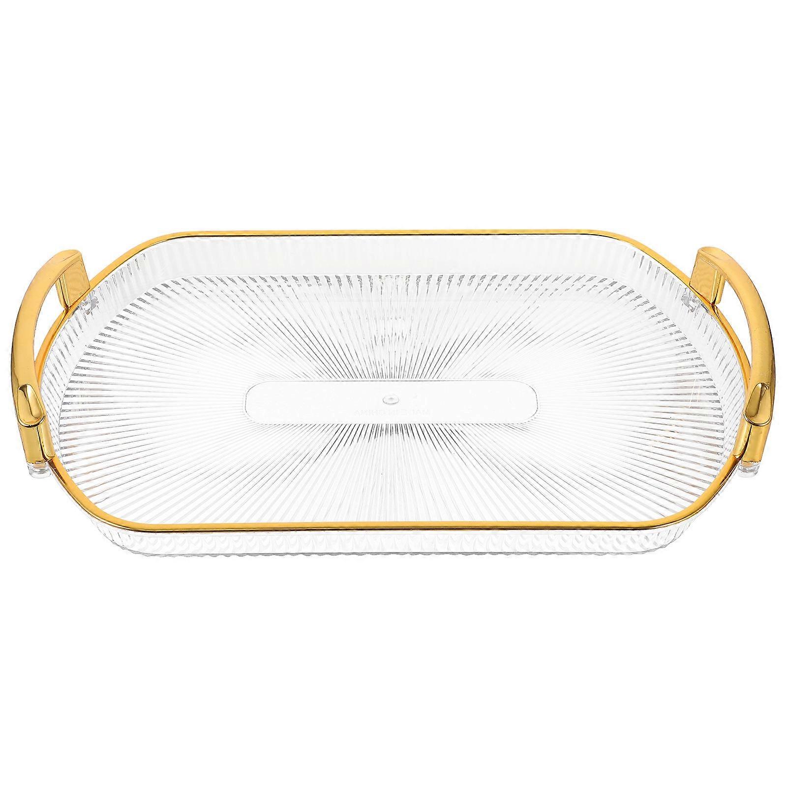 Rectangle Storage Plate with Handles for Dessert Serving Tray