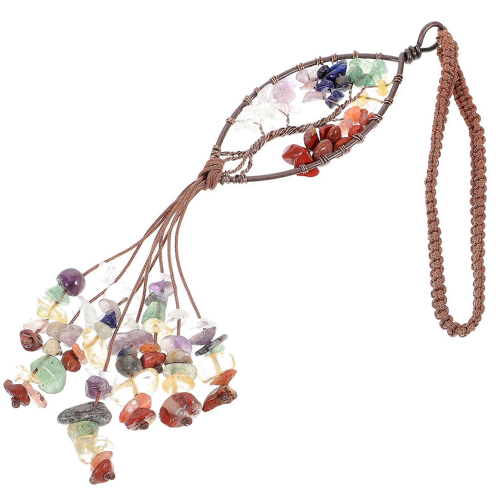 Unique Arc-Shaped Agate Decor Hanging For Home 25x3cm Multi Colorful 2Pcs