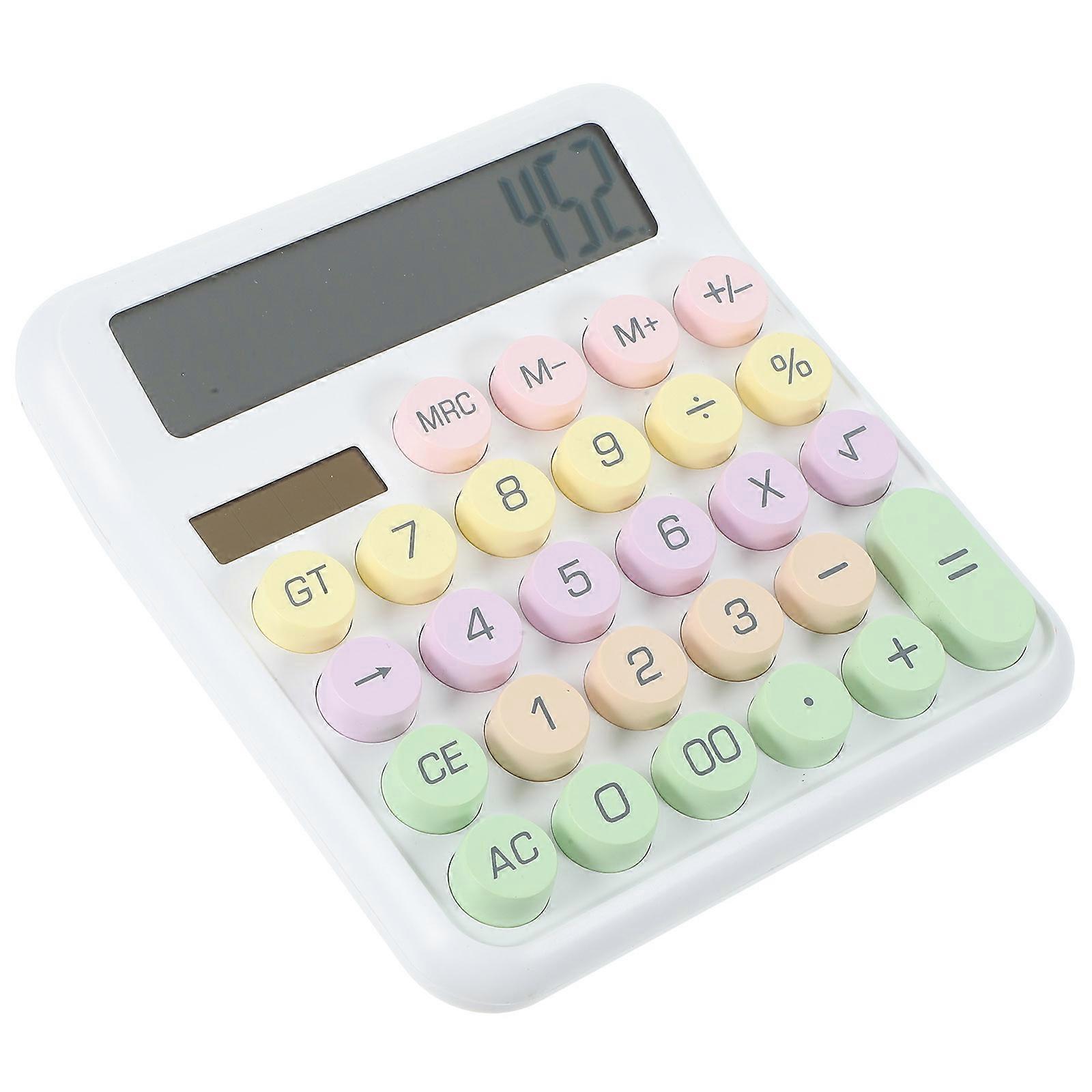 Mechanical calculator with Large Screen Display for Office and Study White Plastic