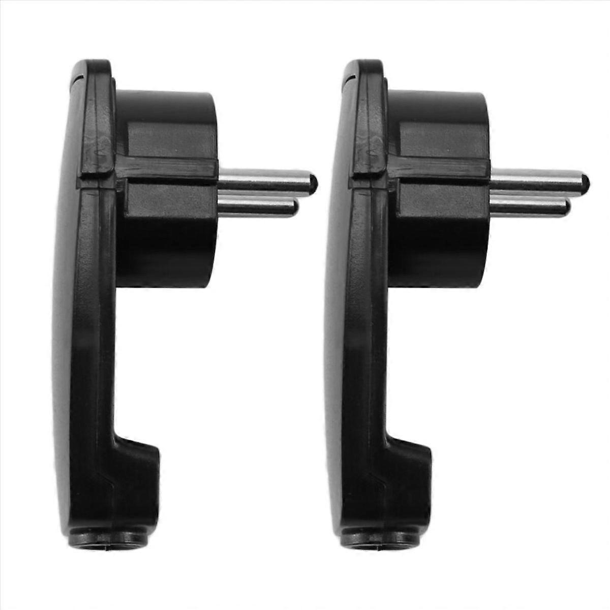 2pcs Black Schuko Angled Plug Flat, Schuko Flat Plug 250 V (16 A), Schuko Plug, Schuko Plug Flat, Eu