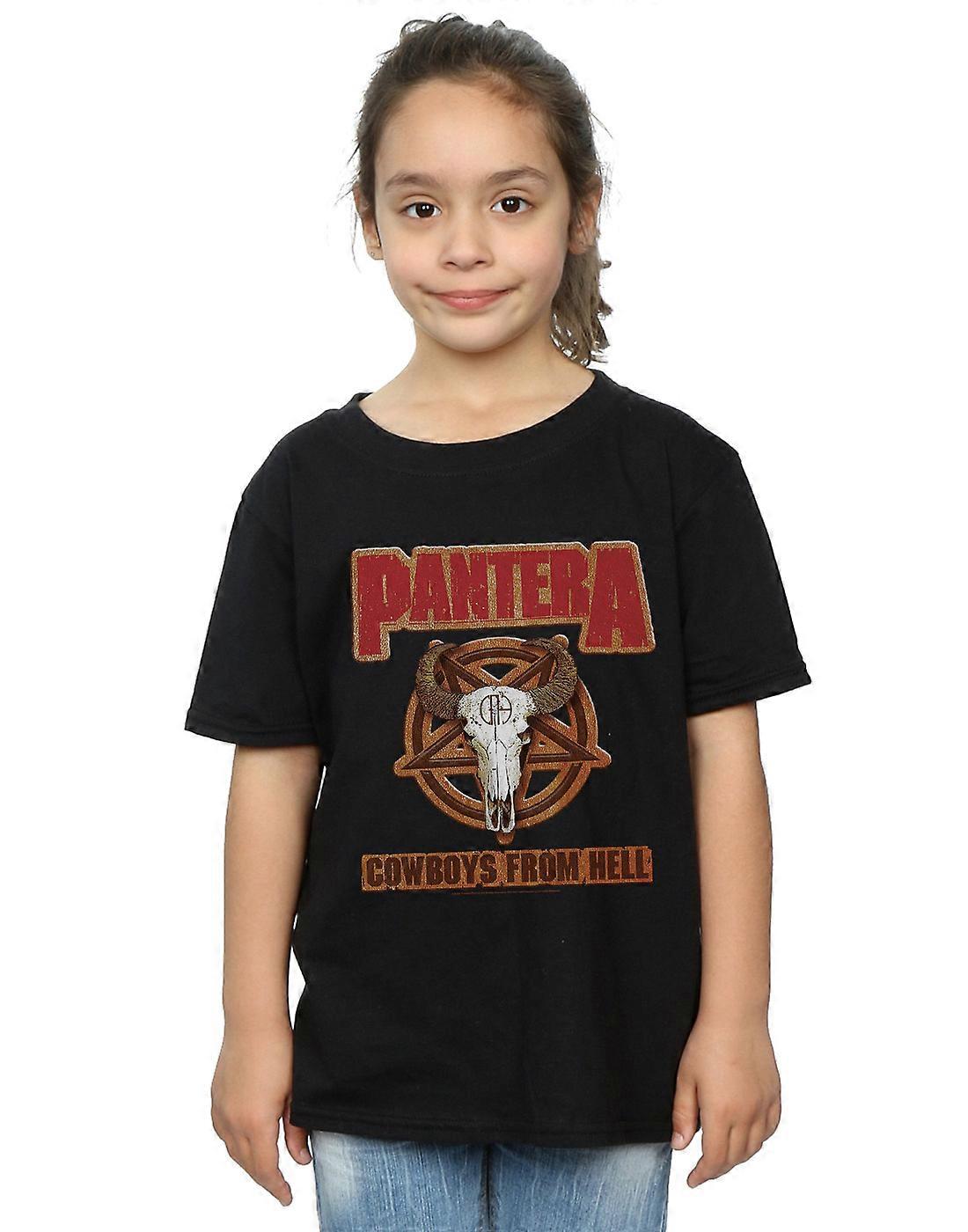 Pantera flickor läder patch T-shirt