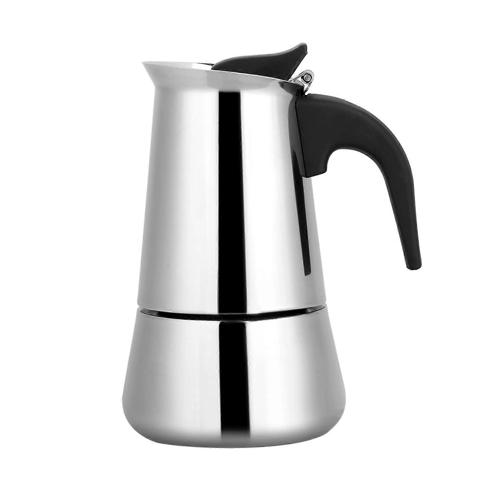 Stainless Steel Moka Pot 100ml Durable Espresso Maker for Quick Home Brewing