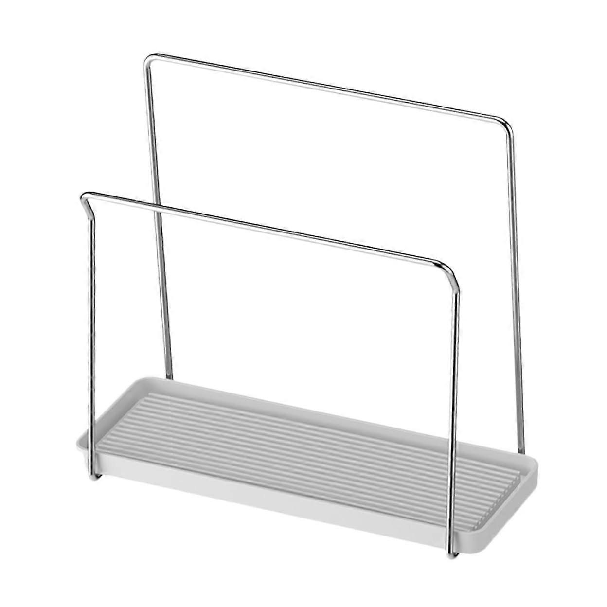 Stainless Steel Kitchen Sink Organizer with Draining Tray, SpaceSaving Countertop Holder