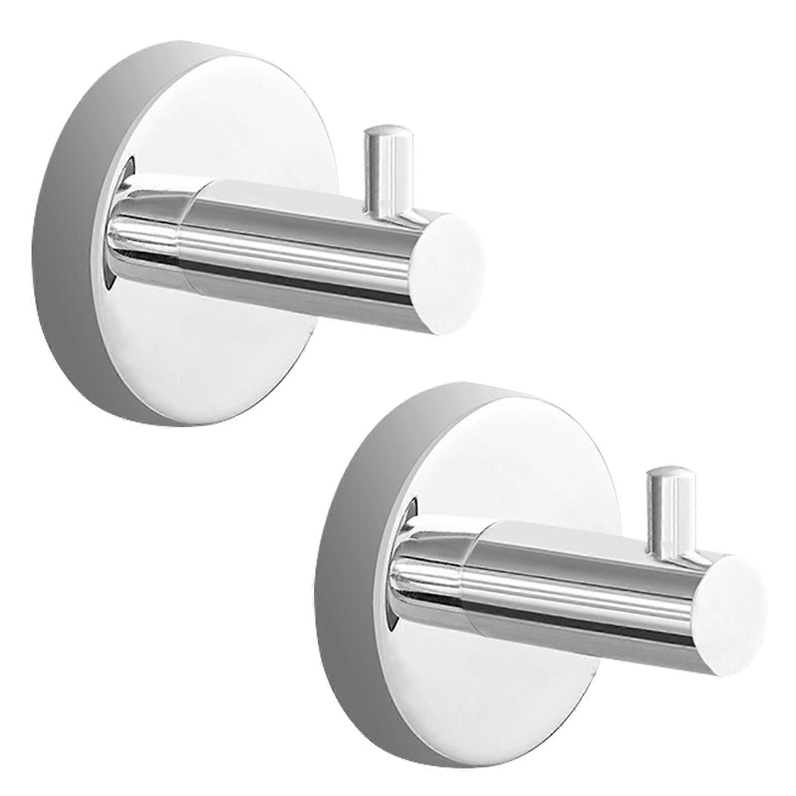 2 Pack Stainless Steel Towel Hooks Waterproof Rustproof Wall Mounted Robe Hooks Chrome Finish