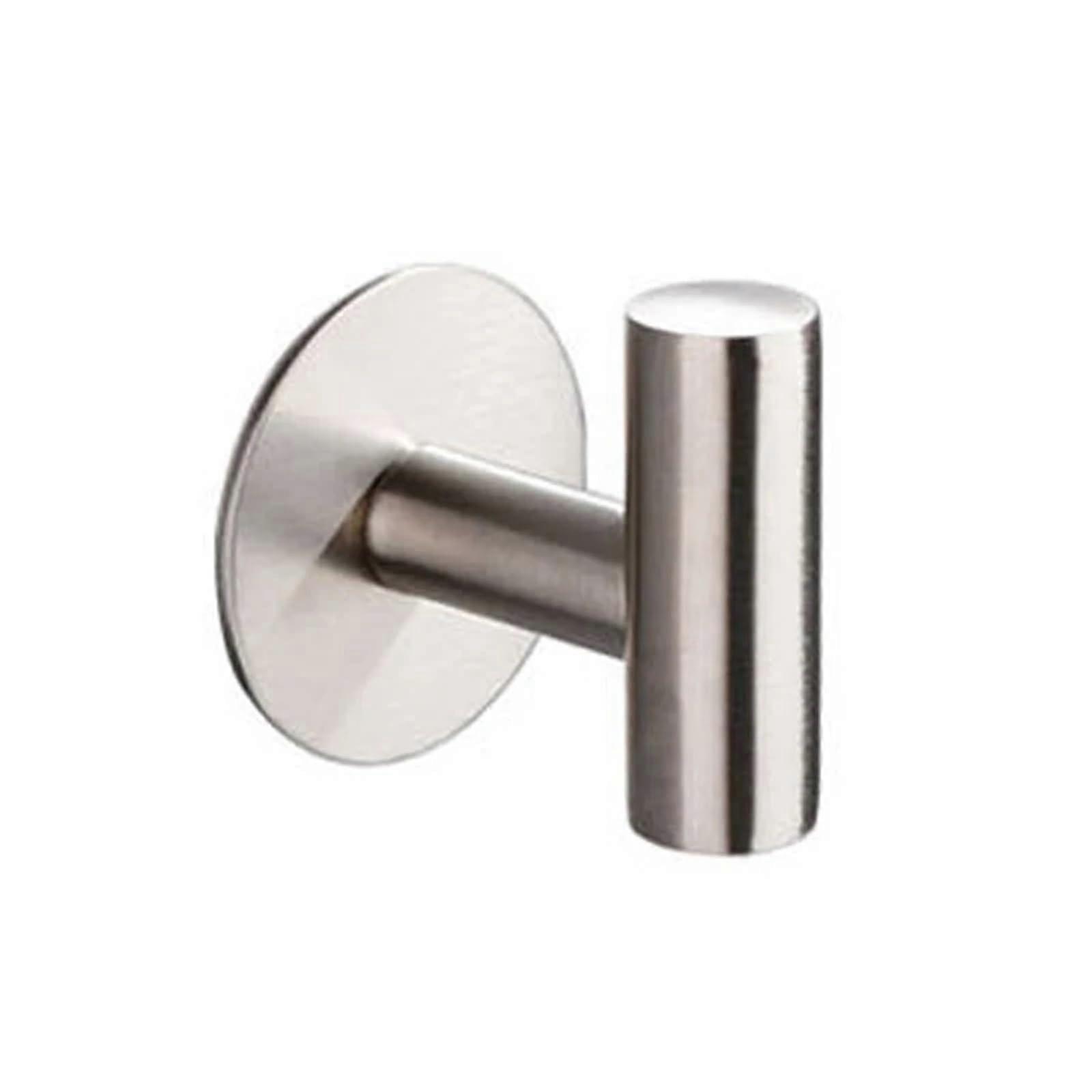 Stainless Steel Wall Hook Heavy Duty Rustproof Adhesive Robe Hook for Bathroom Kitchen Garage Silver