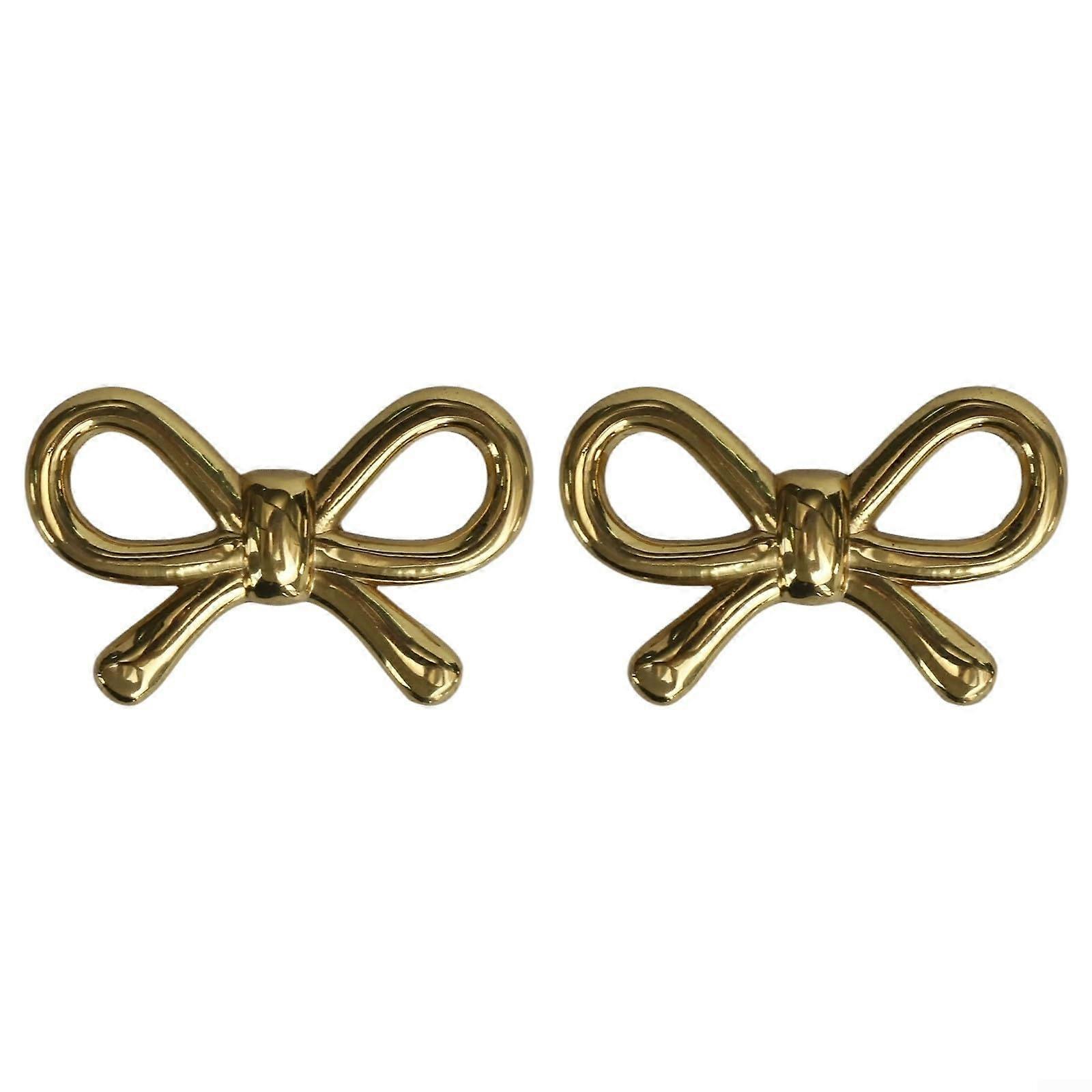 2 Pack Stylish Brass Drawer Handles Bowknot Design ScratchResistant Cabinet Pulls with Screws