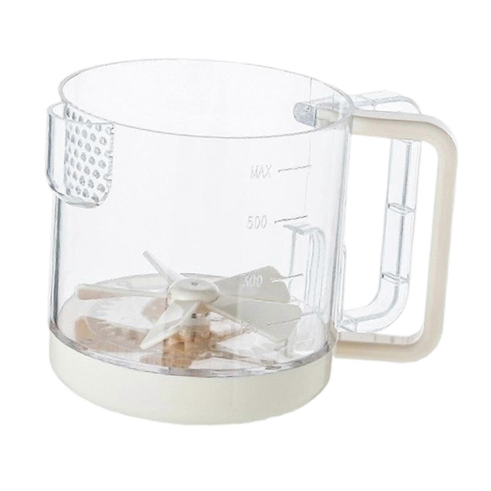 Manual Egg Beater with Measuring Cup, Clear Markings, Ergonomic Grip for Baking and Cooking