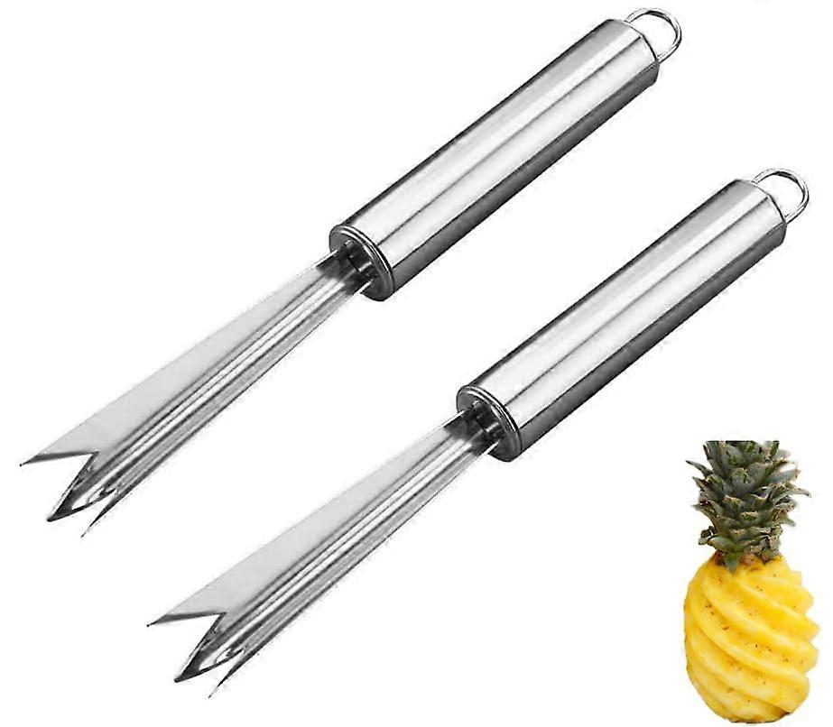 2 Pcs Stainless Steel Pineapple Eye Remover Peeler with Sharp VShaped Blade for Kitchen Use