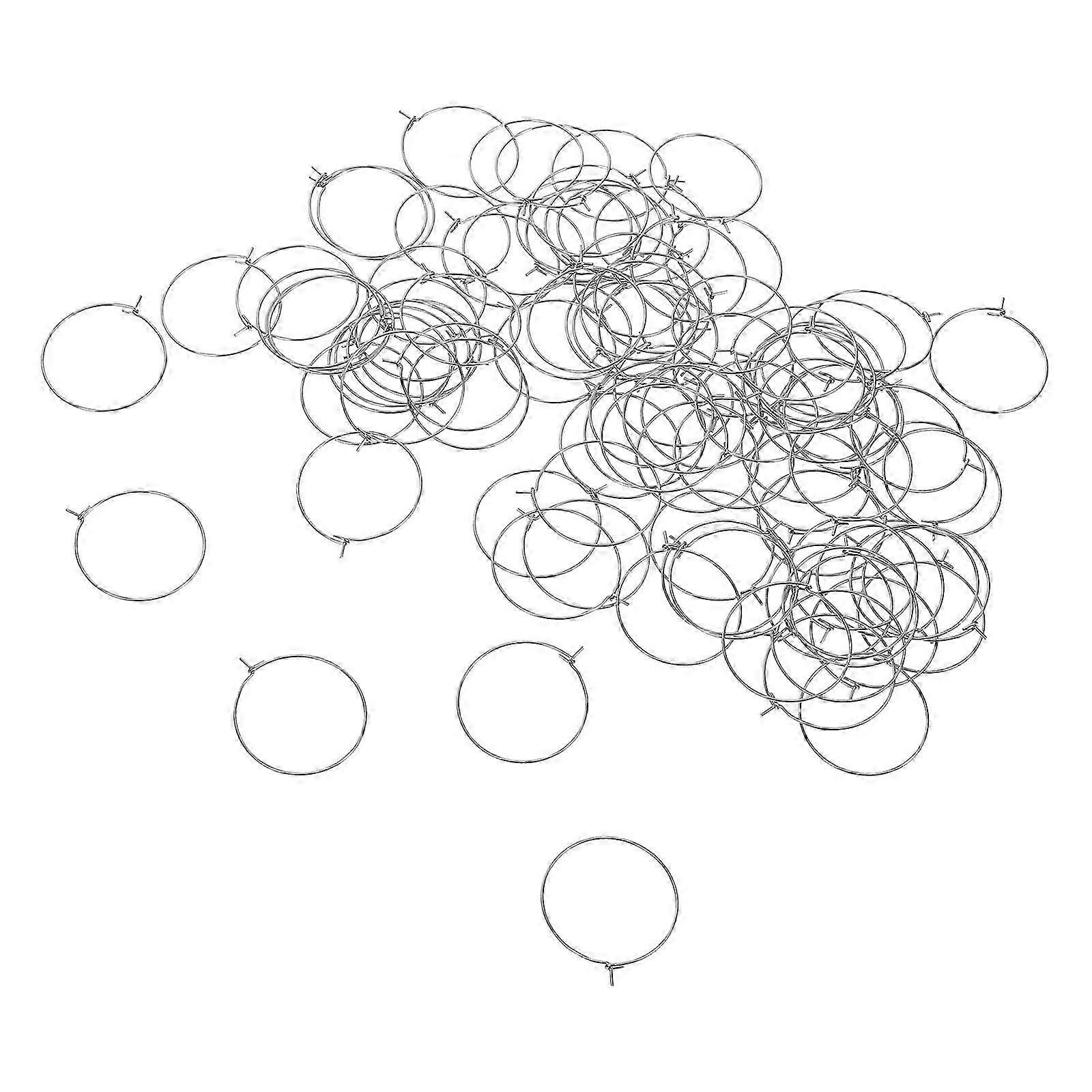 Jewelry Making Ear Accessory Earring Hoops in Silver 100Pcs Pack