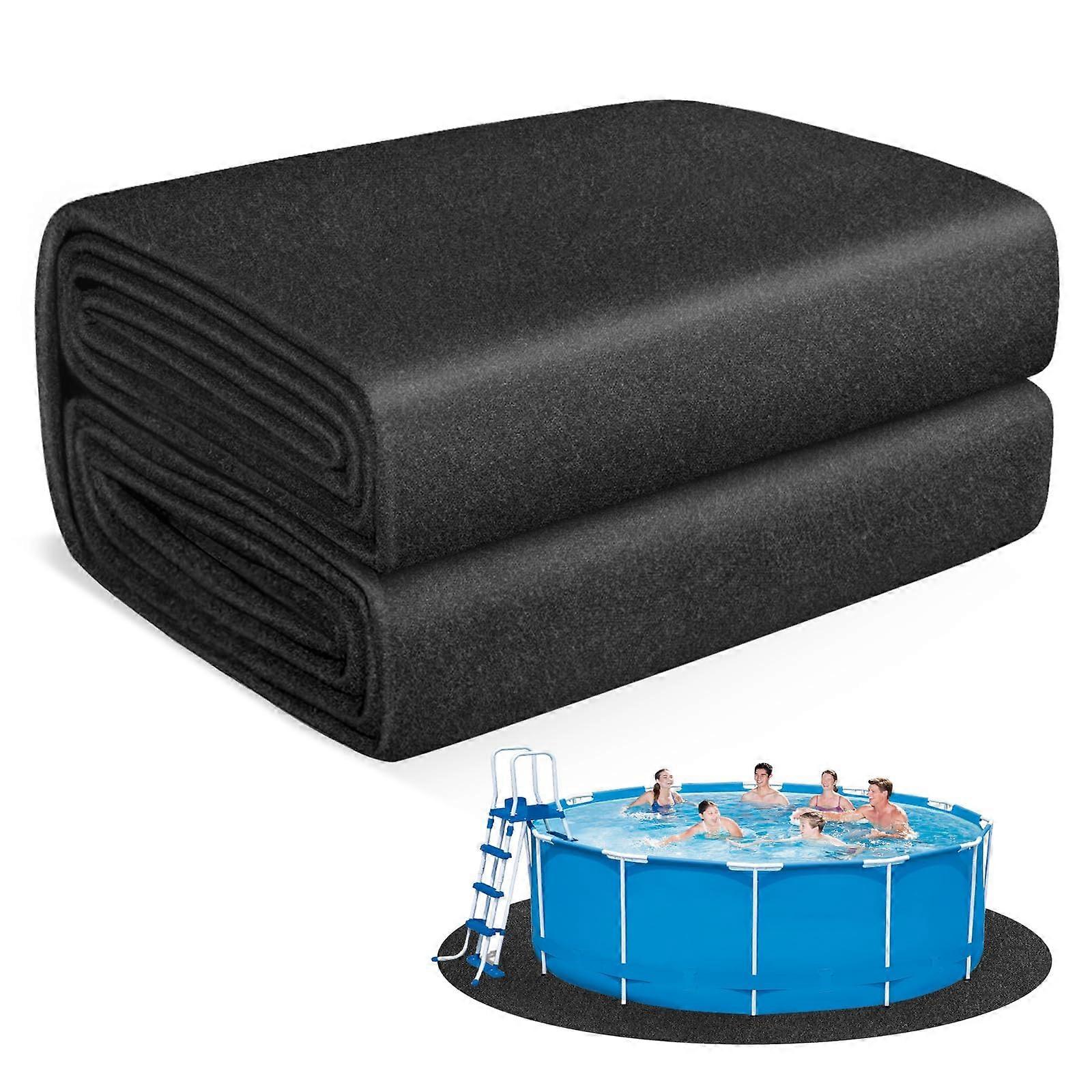 24 FT Round Above Ground Pool Pad, Thickened Liner Protector with PunctureResistant Cushion
