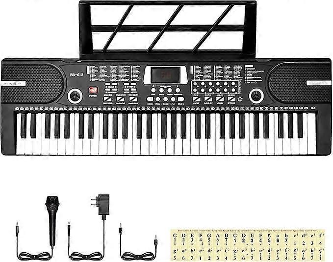 61 Key Electronic Keyboard with Bluetooth, Microphone, 61 FullSize Keys, for Kids and Beginners