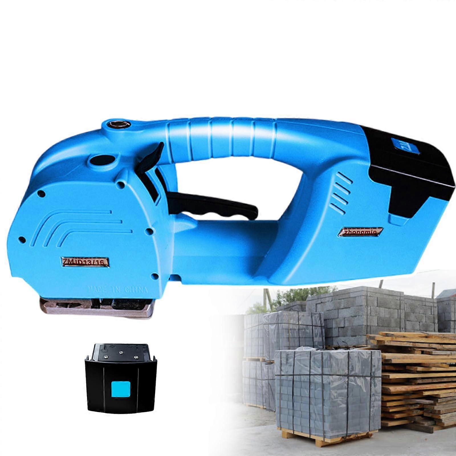Electric Strapping Machine with Automatic Tensioning, Cordless PET PP Banding Tool for Packaging
