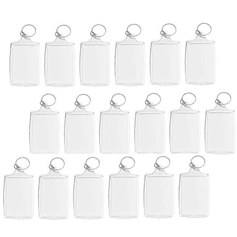 100Pcs Photo Keychain Insert Picture Frame DIY Split Ring