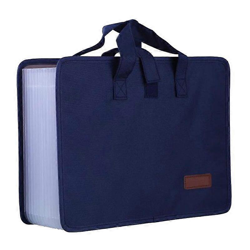 13 Pockets Expander File Folder Document Organizer Dark Blue