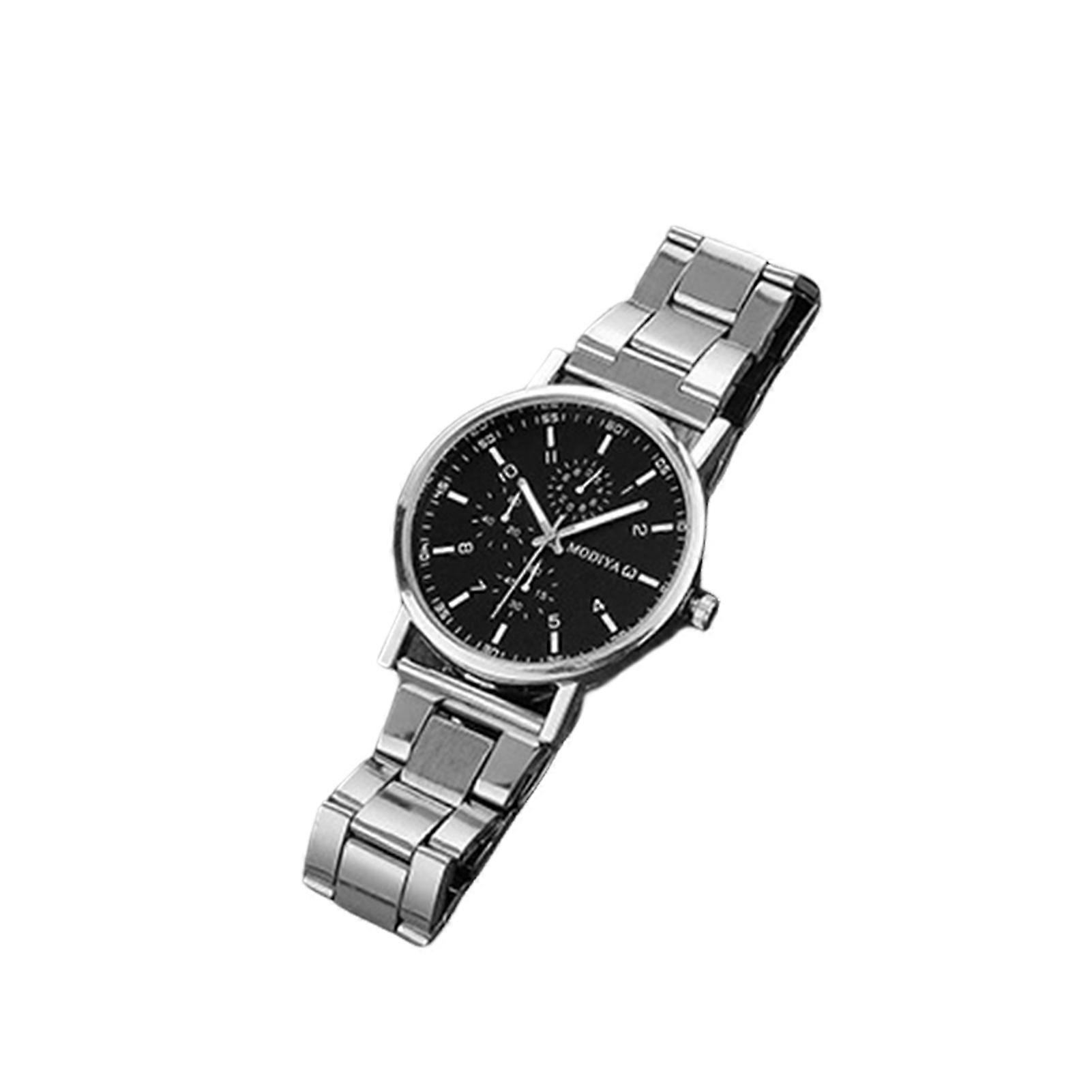 Men Quart Watch Round Dial Adjustable Strap No Delay Time-checking High Accuracy Exquisite Business