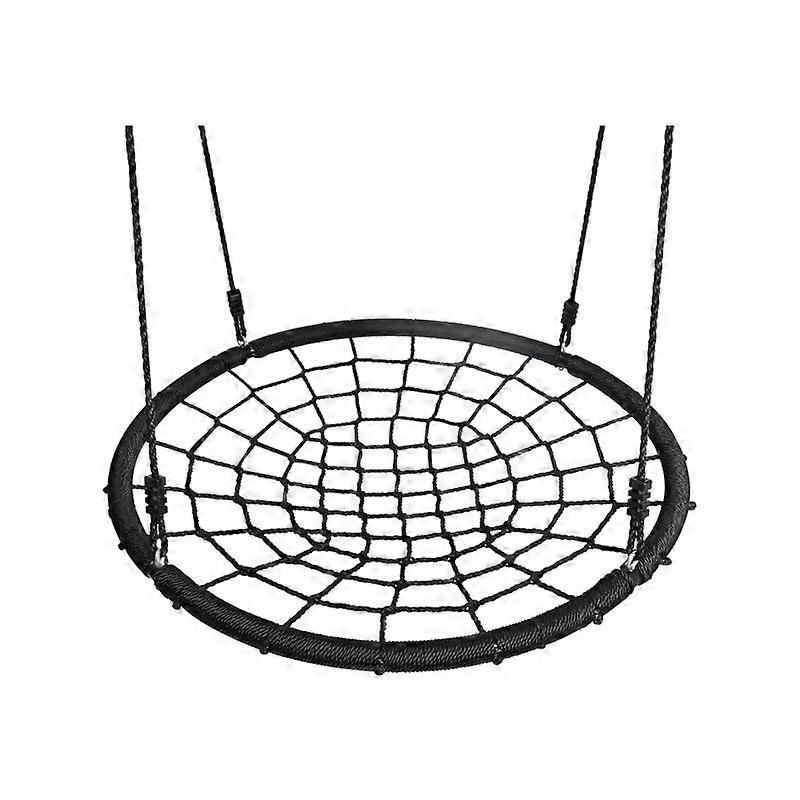100cm Spider Web Hanging Disc Swing Set, rotatable and adjustable in height, suitable for all age groups, black version