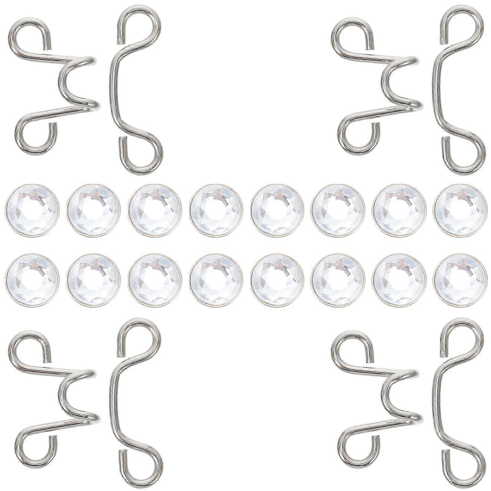 Immune Nail Adjustable Waist Buckles for Pants Silver 4Sets