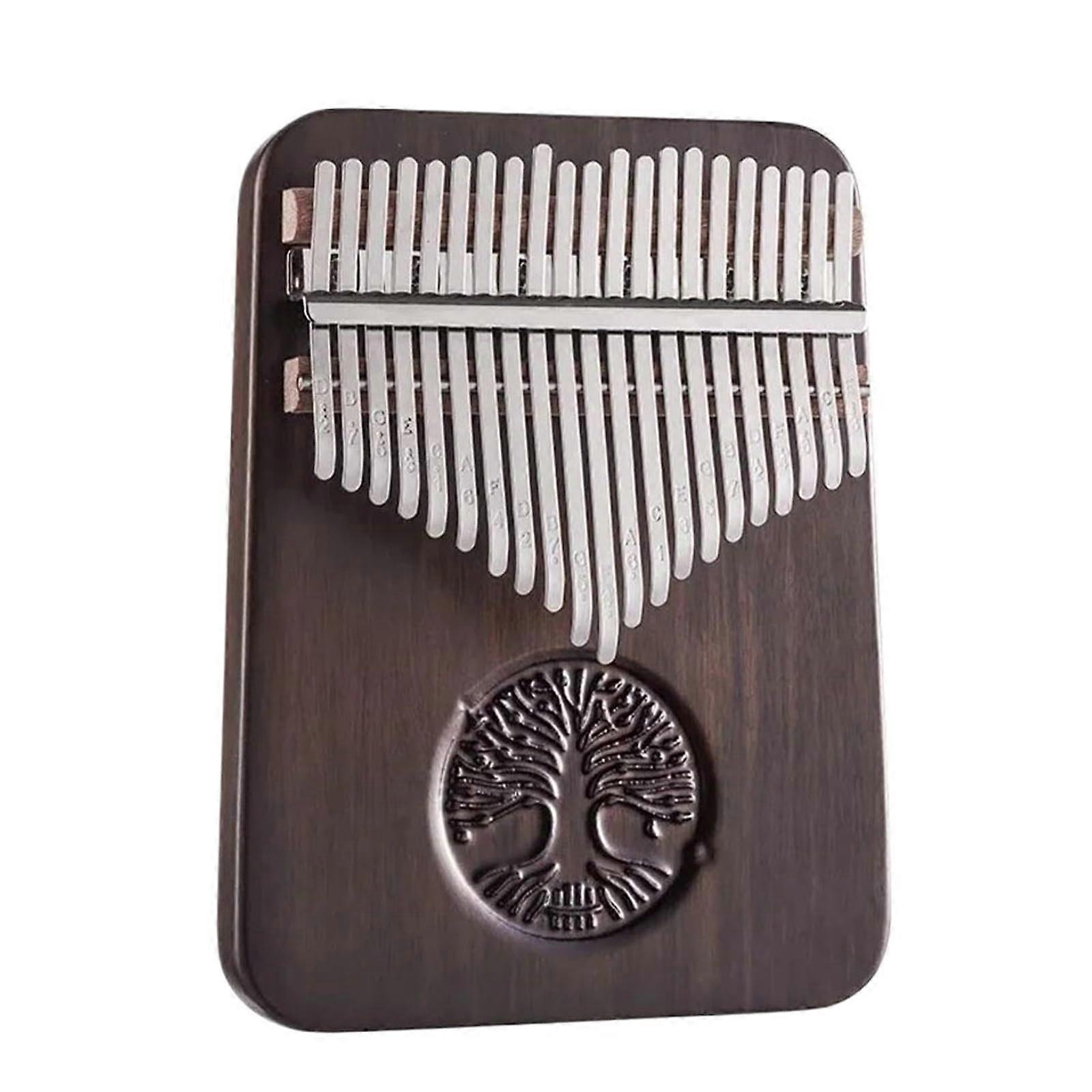 21 Key Kalimba Thumb Piano Solid Black Walnut BeginnerFriendly with Engraved Keys and Box