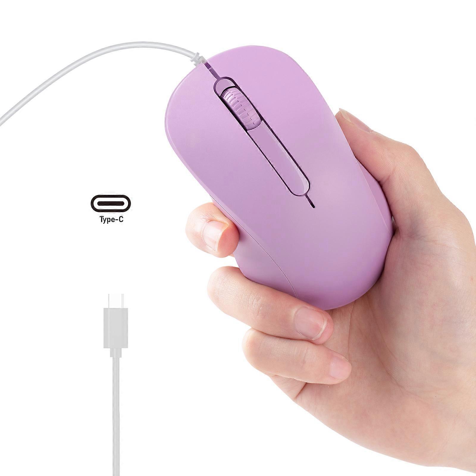 USB C Wired Mouse Silent Click 1000DPI Type-C Mousecompatible with Laptop/Tablet/Phone Compatible with Mac/Windows/Android Plug and Play