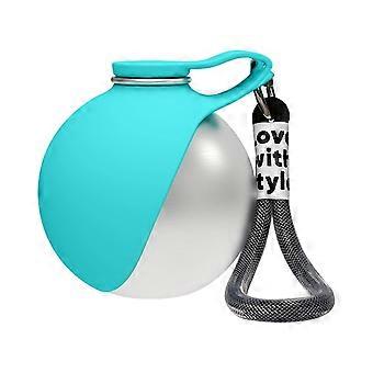 Spherical Stainless Steel Dog Water Bottle – with Foldable Silicone Bowl & Carabiner