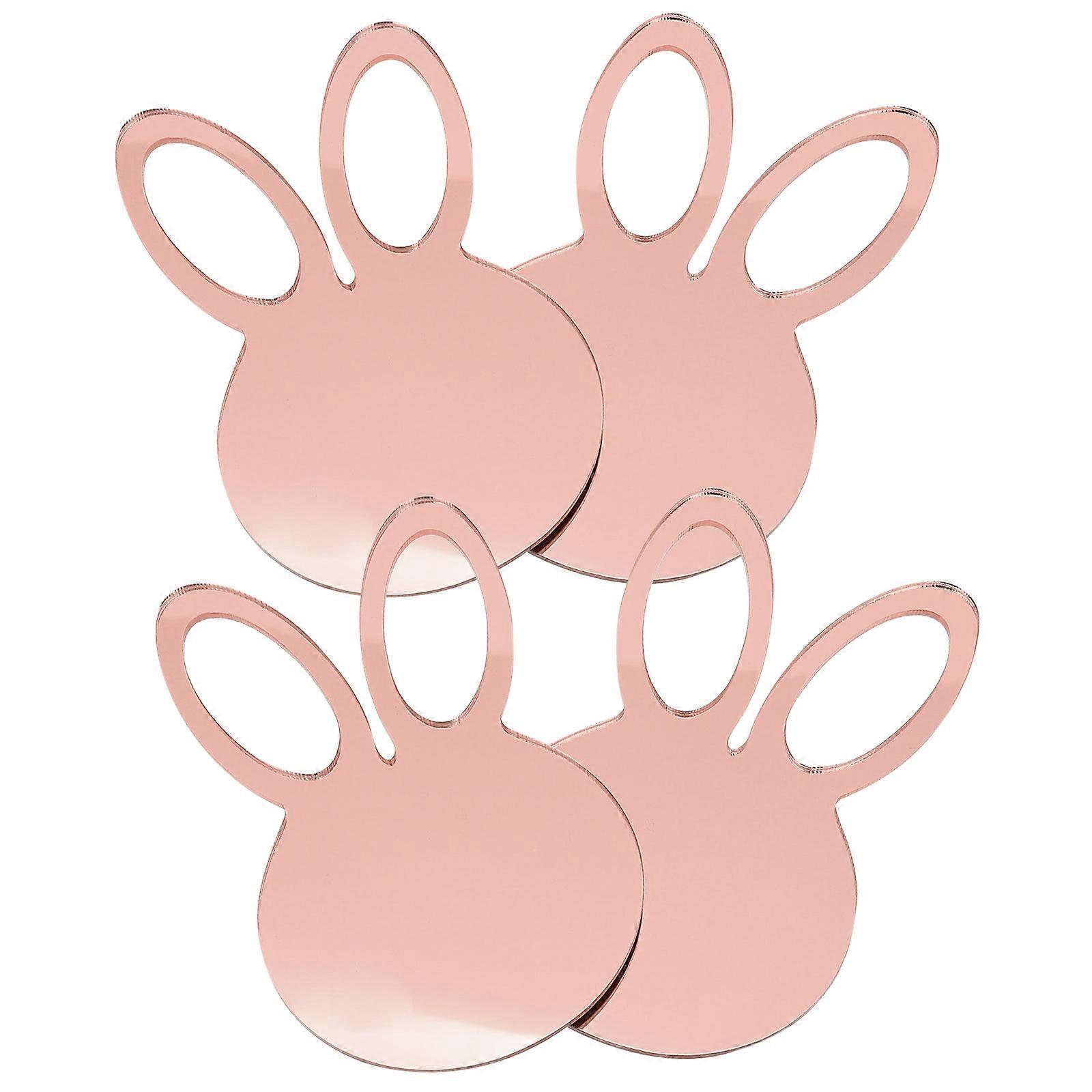 4pcs Acrylic Easter Ornaments Easter DIY Blank Tag Hanging Easter Rabbit Heads