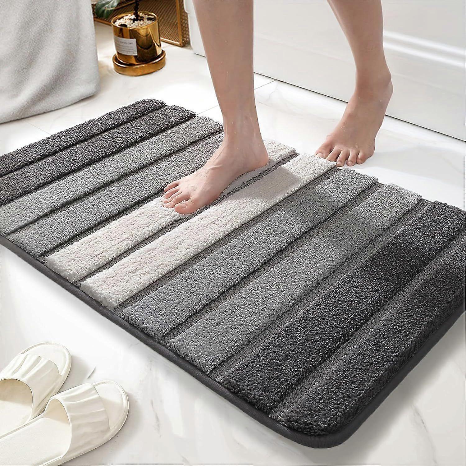 Microfiber Bath Mat, Super Absorbent, 40 x 60 cm, Grey