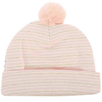 Touca infantil de algodão para bebê menina, 1 peça, rosa quentinho.