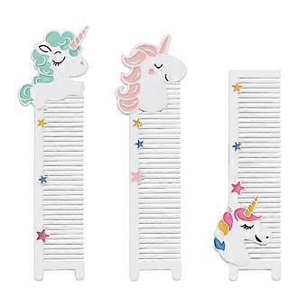 Anti-Static Hair Combs Unicorn Multipurpose Hairbrushes 3Pcs Assorted Color