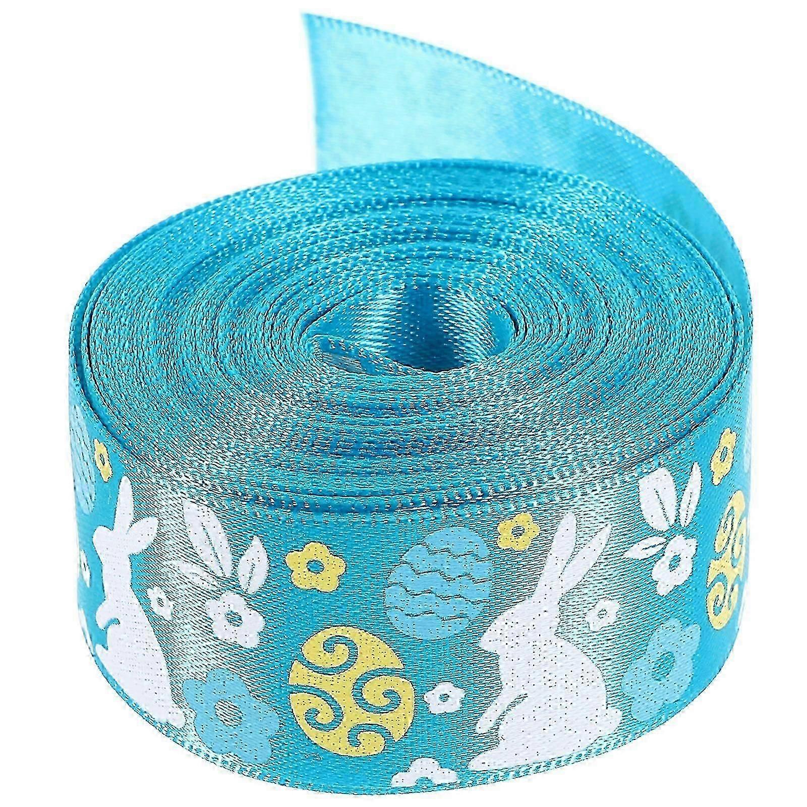 Gift Wrapping Easter Ribbon for Clothes Use 1 Roll Sky-Blue Polyester