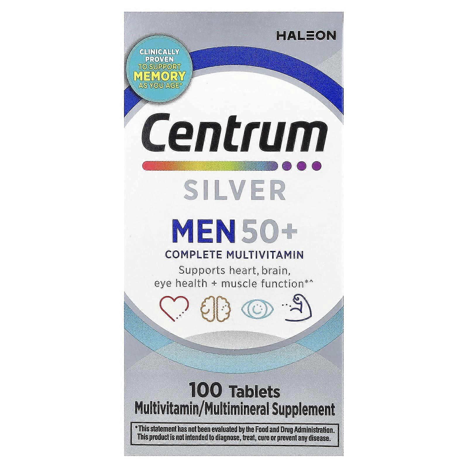 Centrum, Silver Men 50+, Complete Multivitamin, 100 Tablets, 2-Pack