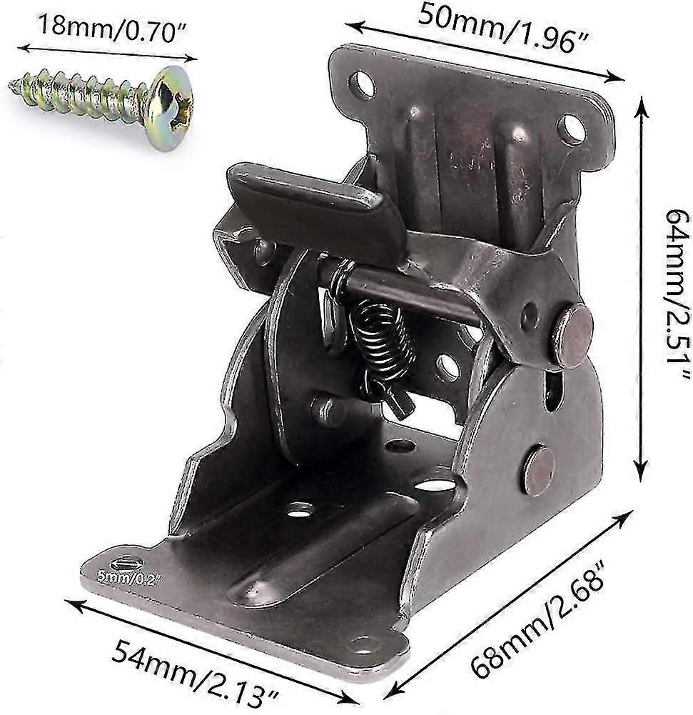 4 Pack Folding Brackets, Lock Extension Support Bracket Foldable Self Lock Hinge