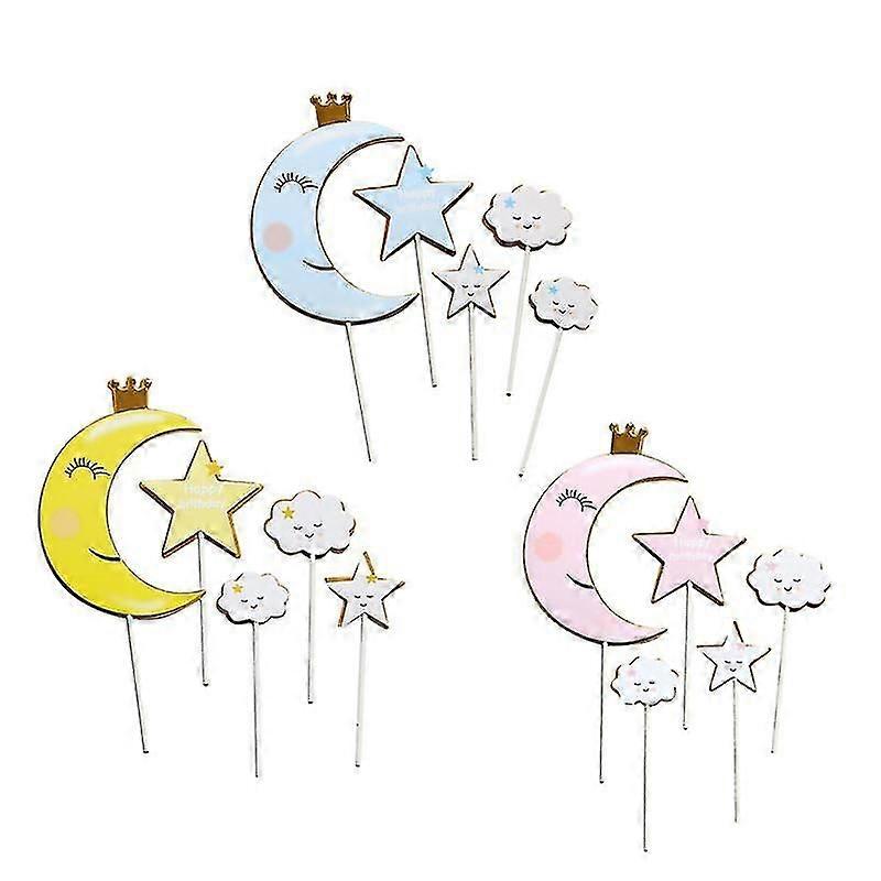 3set cake decorations , Moon Cake Toppers