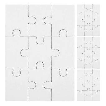 4 Blank Sublimation Jigsaw Puzzle Sheets for DIY Heat Transfer, Custom Photo Art Puzzles for Creative Gifts & Family Entertainment, 35 Pieces Each