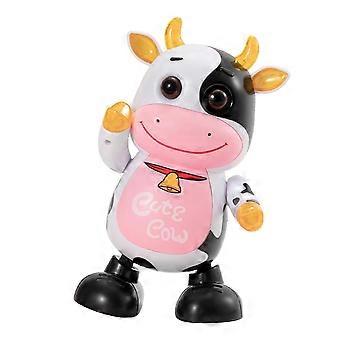 Electric Cow Toy, 4-6 Years Old Kids, with LED Light Music Singing Dancing, Cartoon Dairy Cattle ABS Plastic