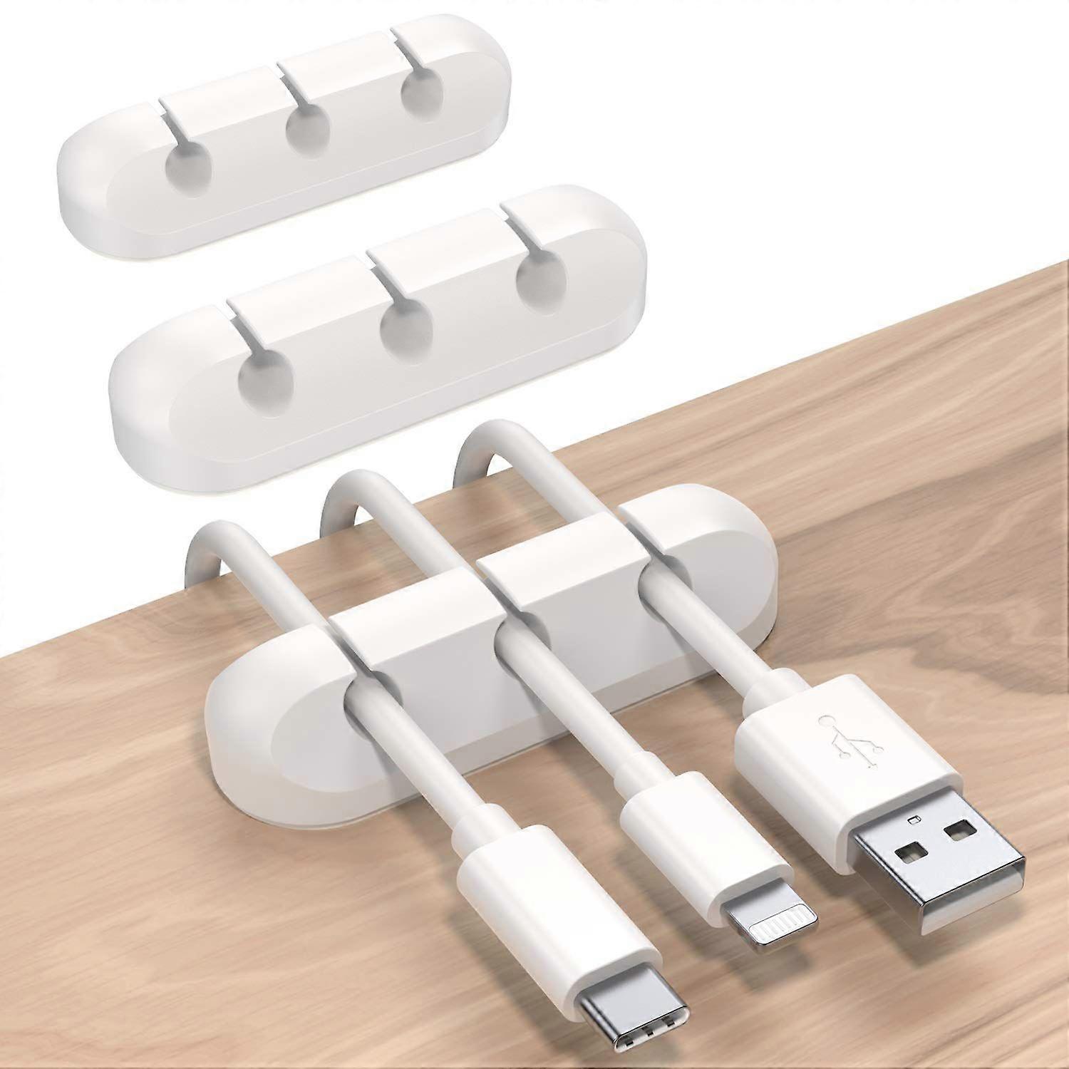 333 Cable Clip, 3-pack, Self-adhesive Cable Clip, Compatible with USB Mouse Cable (White) [MI]