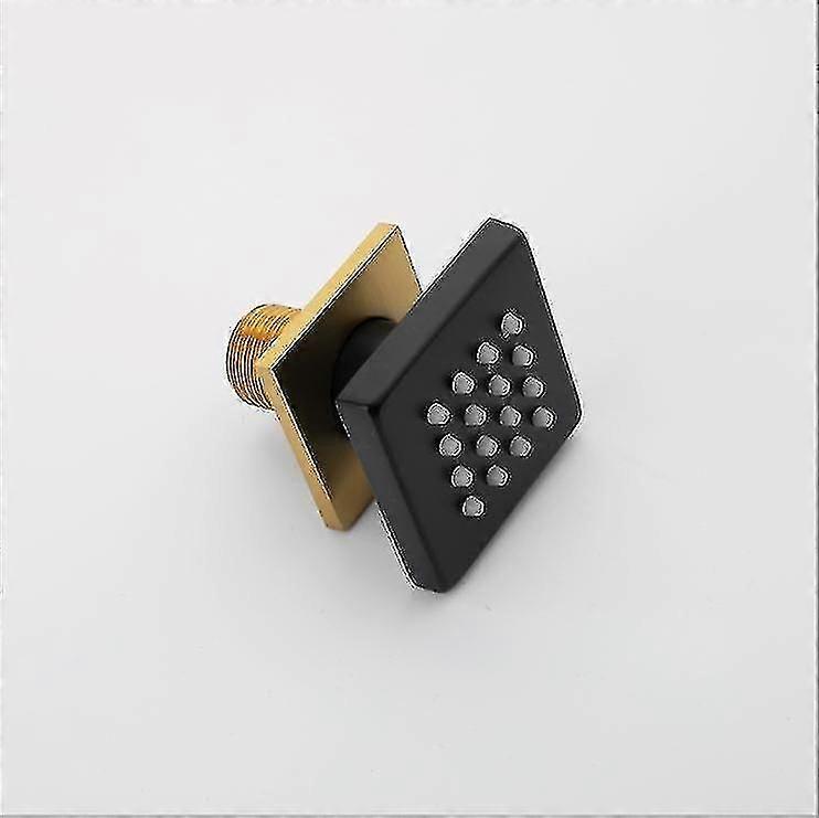Shower Head, Square Black Gold