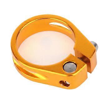 Abraçadeira de canote de selim para bicicleta com liberação rápida, ultraleve, em liga de alumínio, 34,9 mm, resistente à ferrugem, para a maioria das bicicletas, dourada AQ