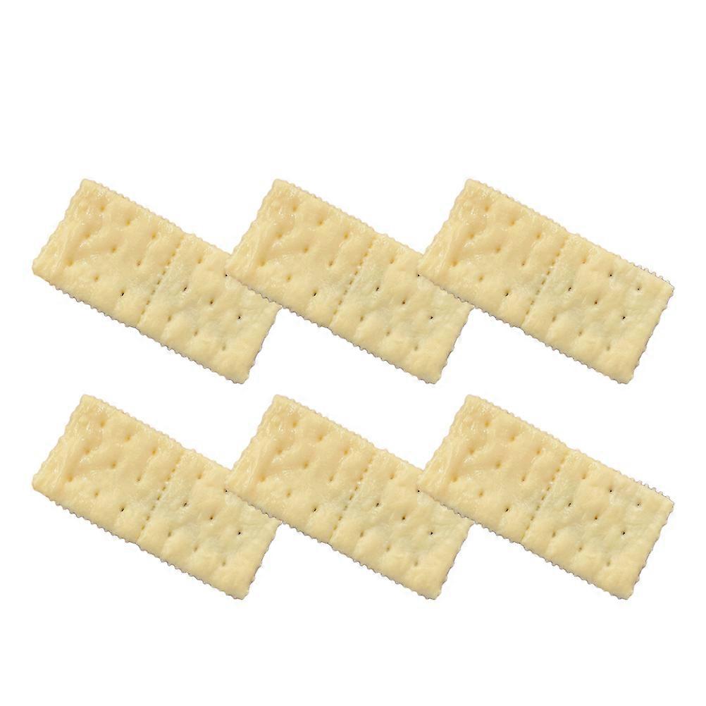 Artificial Cookie Simulation Biscuit Models for Decor 6Pcs Khaki PVC Set