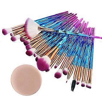 Set van 20 make-upkwasten in kleurblokken voor foundation, blush en los poeder, inclusief make-up sponsje.