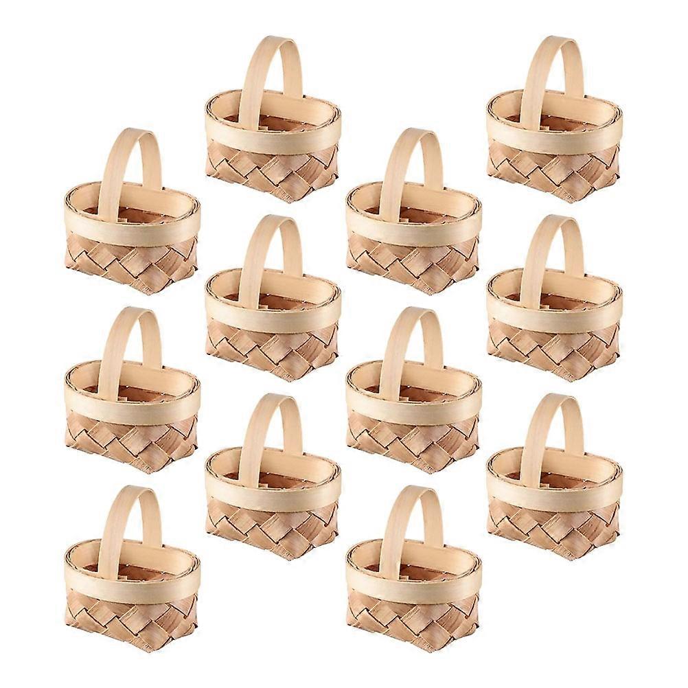 12pcs Decorative Tiny Baskets Household Woven Baskets Multi-function Candy Baskets
