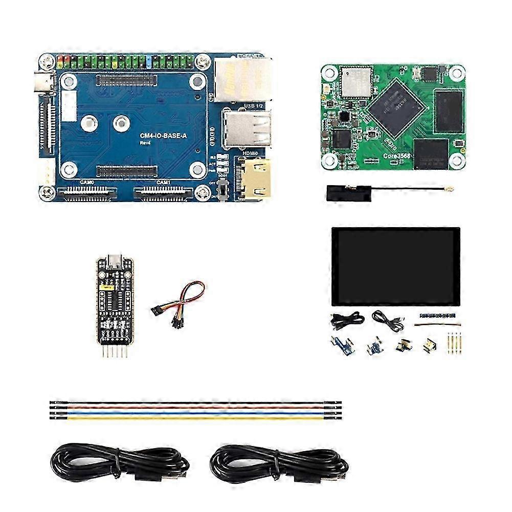 Core3566 Module Kit RK3566 Quad-Core Processor, with 8-Inch HDMI-Compatible Touch Screen for Raspberry Pi CM4 EU PLUG