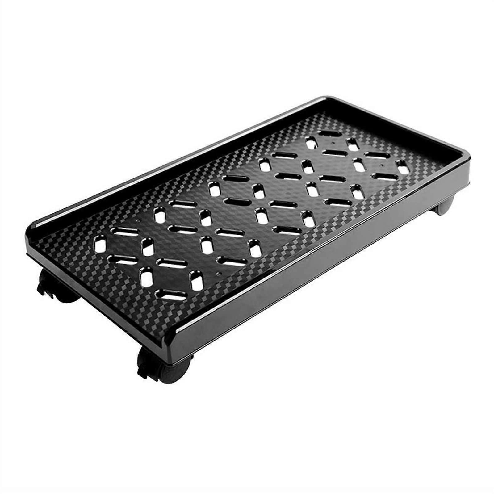 Computer Tower Stand with 4 Caster Wheels, Under Desk Rolling CPU Stand, Black