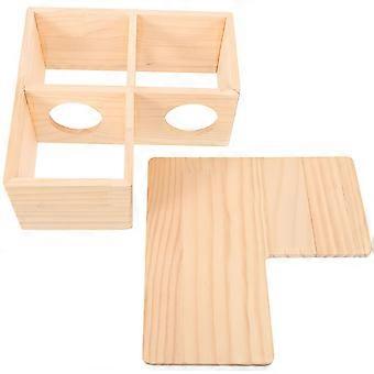 Maison en bois pour hamster, cachette à plusieurs chambres pour hamster