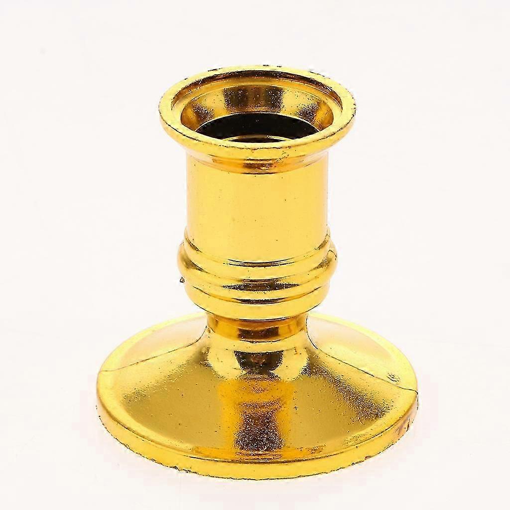 4 Pcs Silver & Gold Plastic Candle Bases Pillar Taper Candlestick Holders