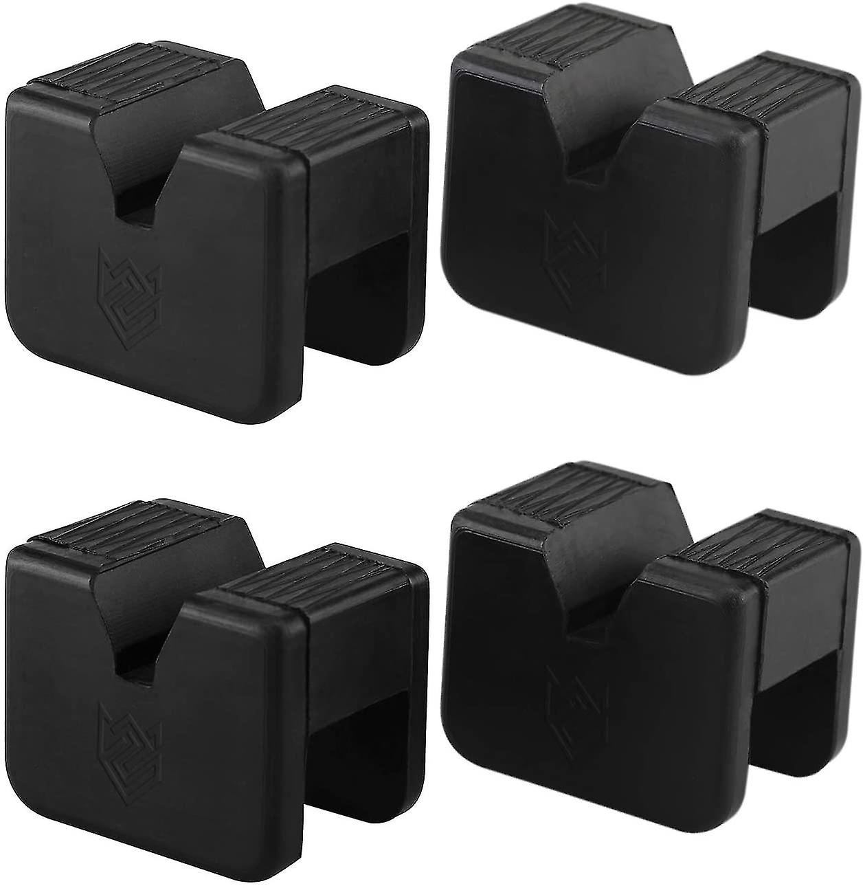 Jack Pad Adapter For Jack Stand Universal Rubber Slotted Frame Rail Clamp Weld Protector (4-pack)