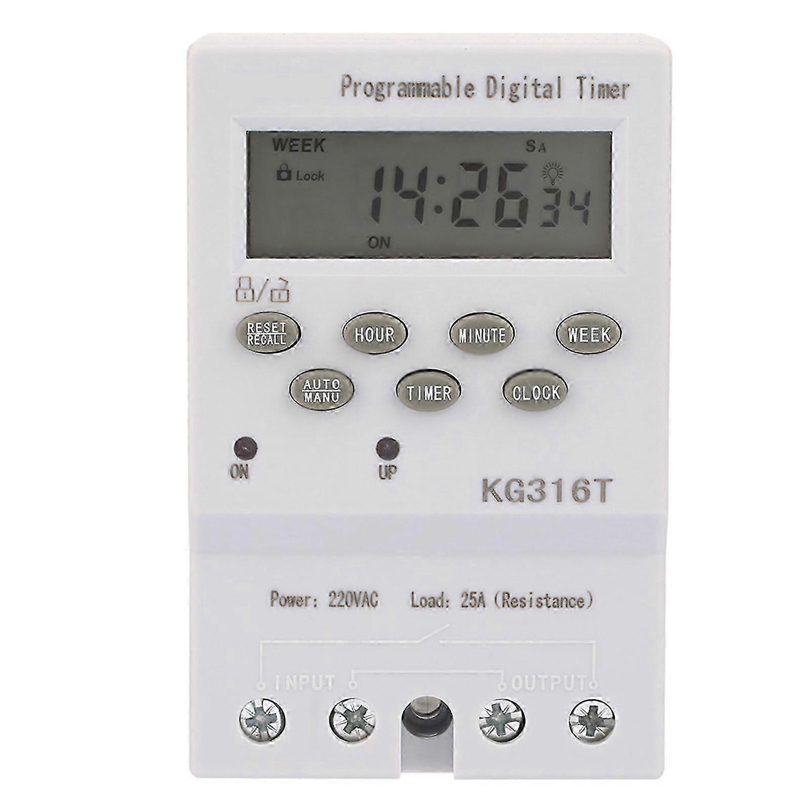 KG316T 220V Microcomputer Time Control Switch Programmable Automatic Digital Timer Switch