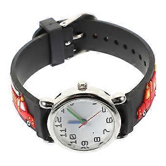 Children Wrist Watch for Kids Use Cartoon Fire Fighting Truck Pattern