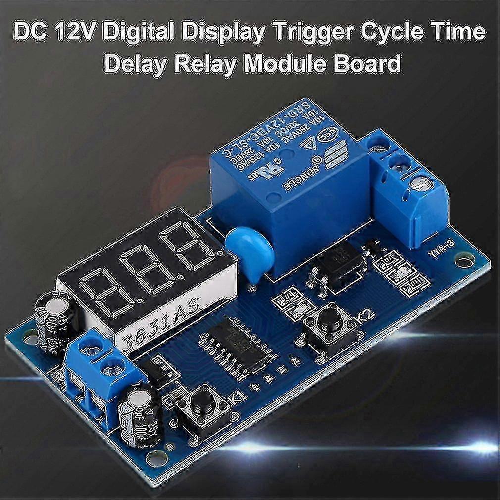 Dc 12V Digital Display Trigger Cycle Time Delay Relay Module Board